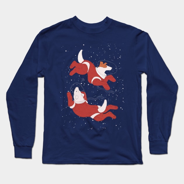 Belka and Strelka - Space Dogs Long Sleeve T-Shirt by Aline Eg